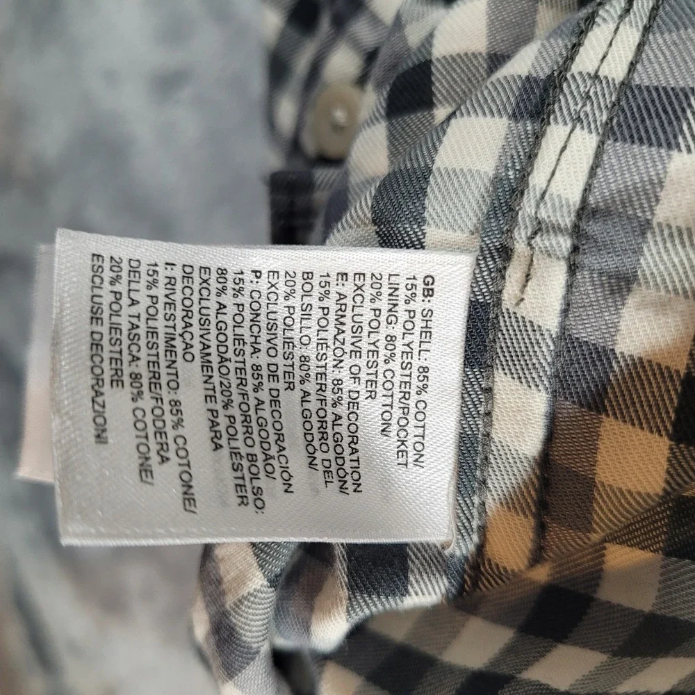 The North Face Shirt Mens‎ XL Black Plaid Nylon Blend Button Up Collared